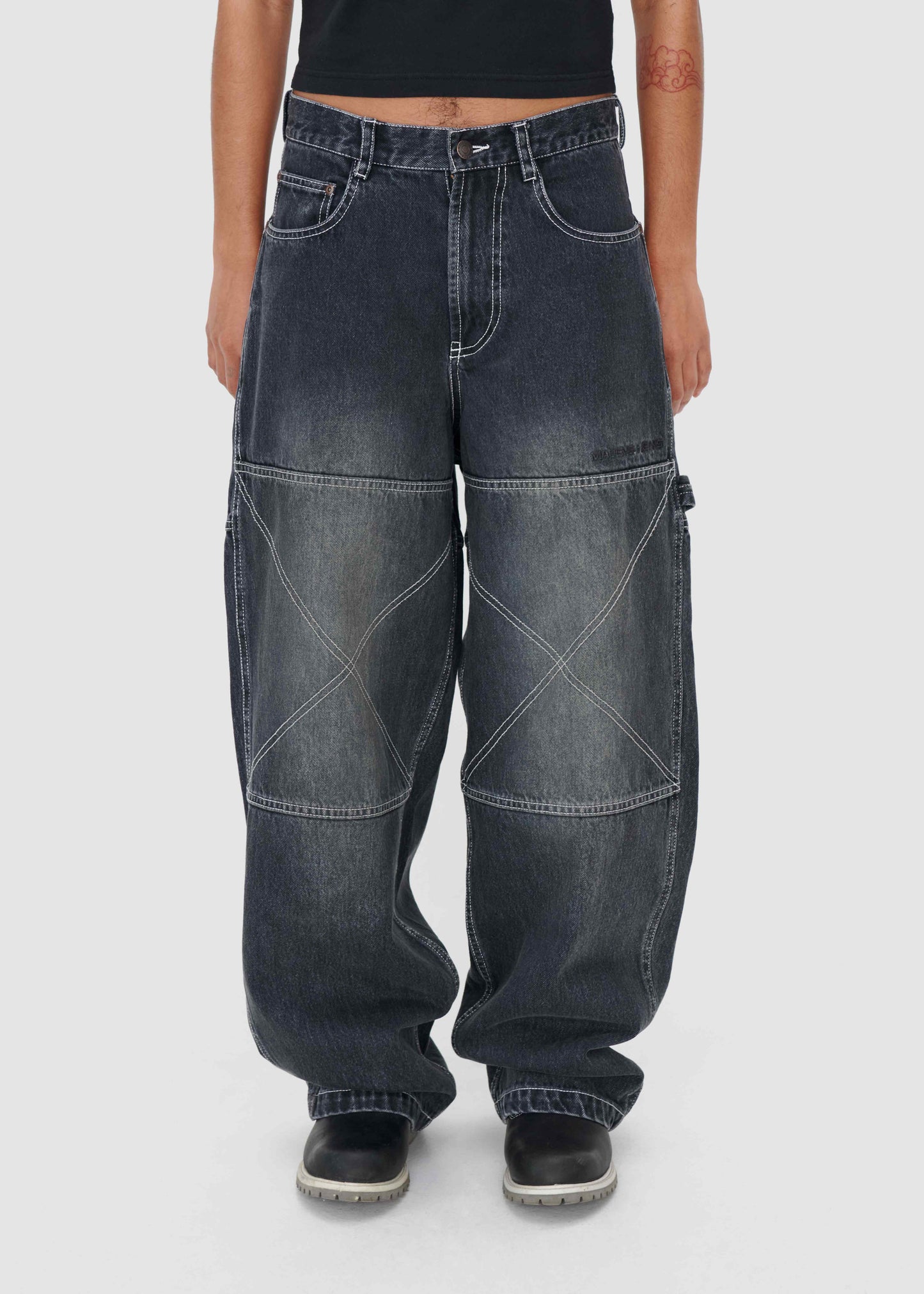 DENIM BAGGY DOUBLE-KNEE PANT