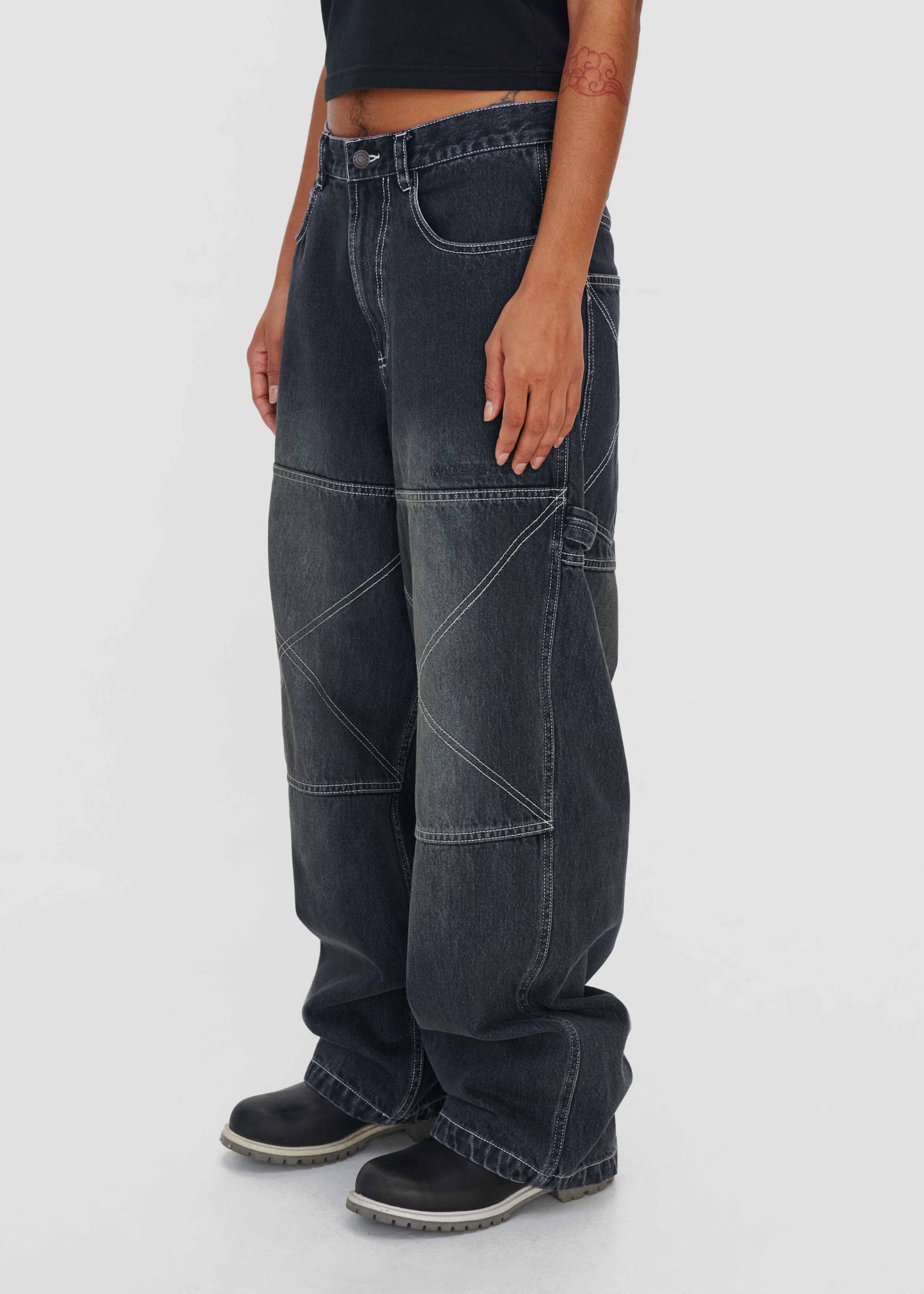 DENIM BAGGY DOUBLE-KNEE PANT