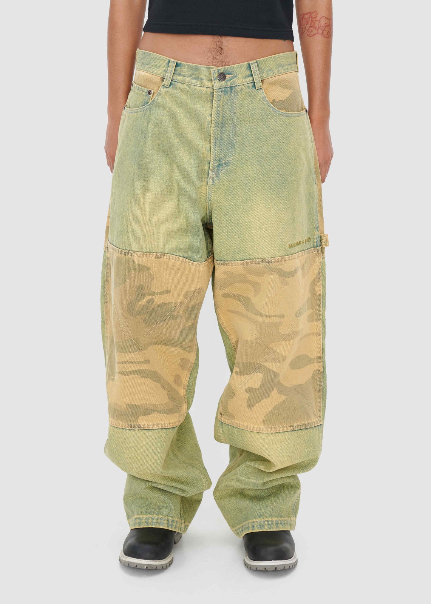 DENIM BAGGY DOUBLE-KNEE PANT