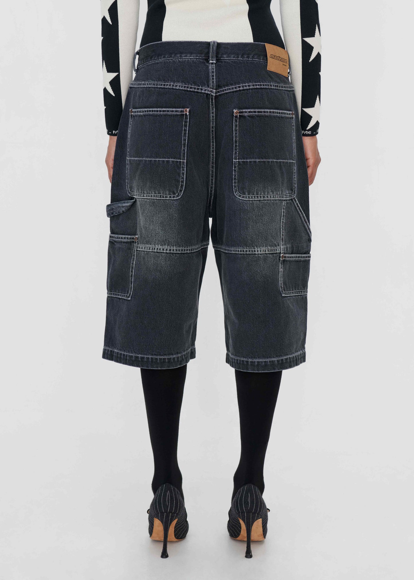 DENIM BAGGY DOUBLE-KNEE SHORT