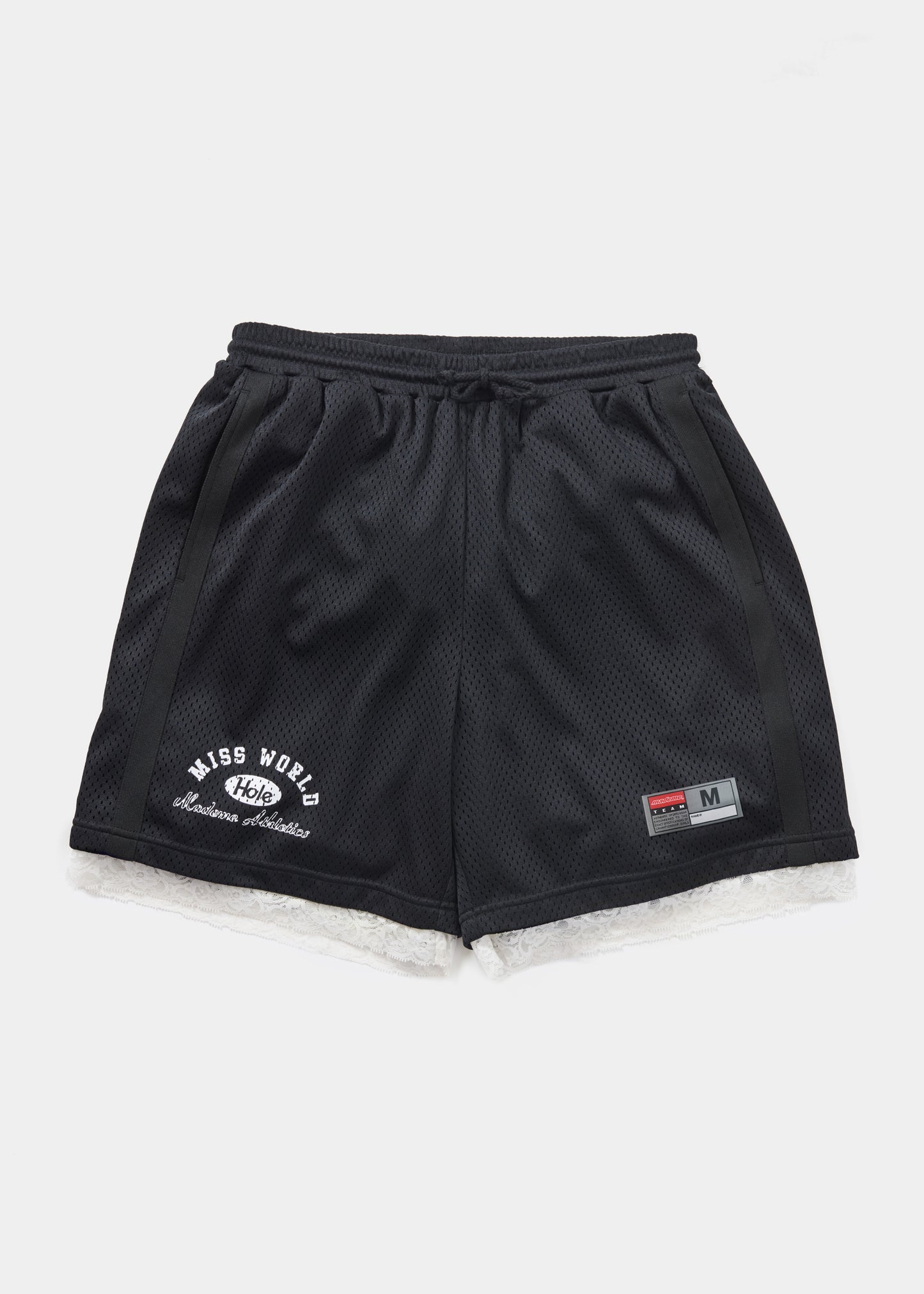 MadeMe®/Hole Lace Trim Mesh Shorts
