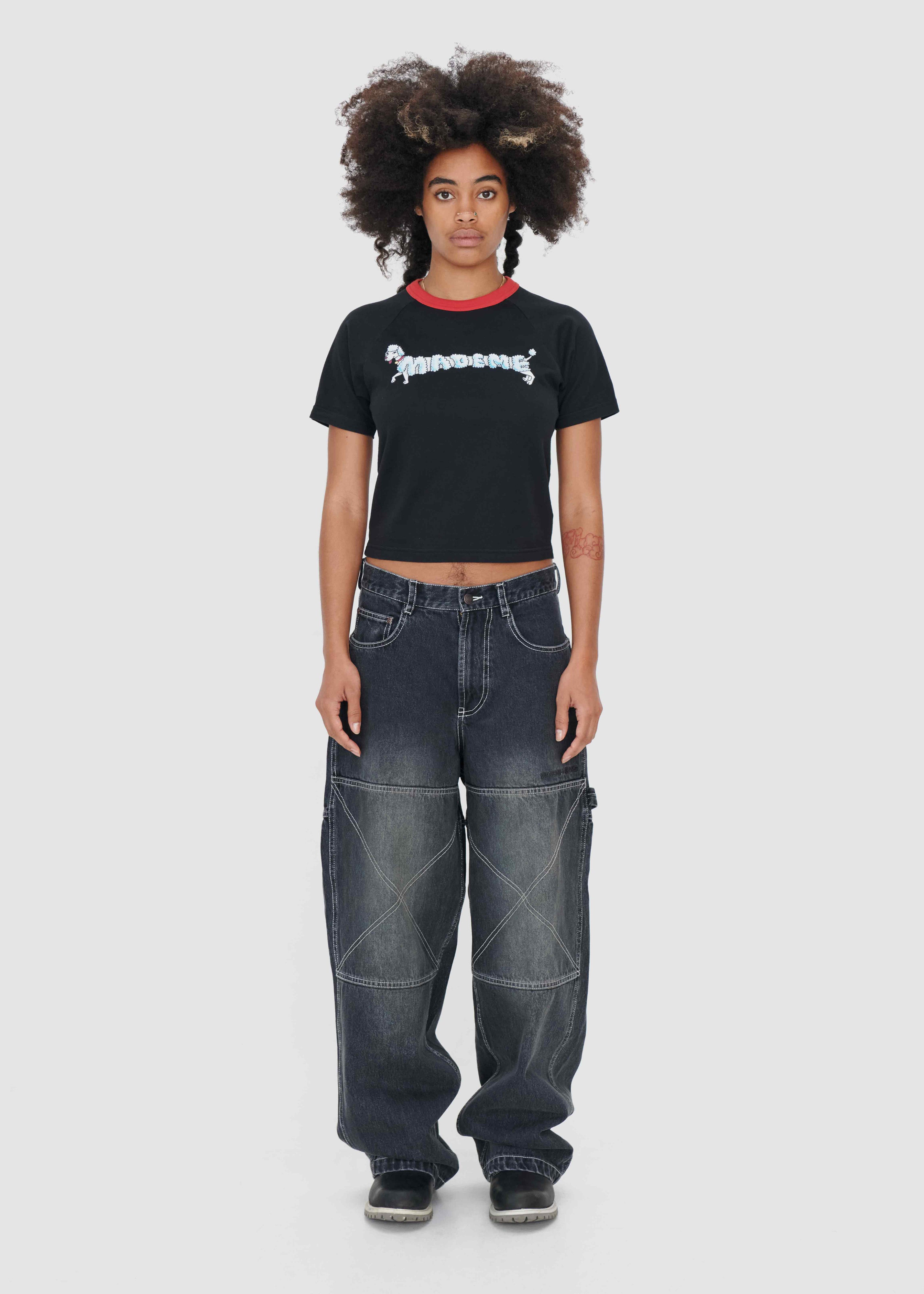 DENIM BAGGY DOUBLE-KNEE PANT