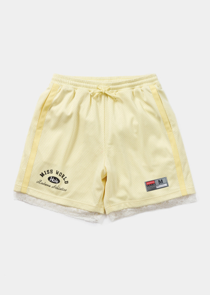 MadeMe®/Hole Lace Trim Mesh Shorts